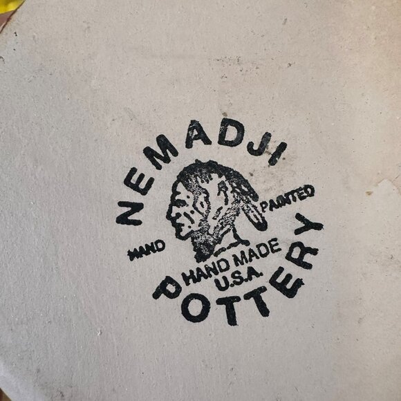 Vintage Nemadji Pottery Vase Marbled Clay Swirl Earth Tones Hand Made USA South - Picture 7 of 7